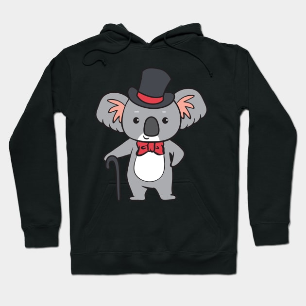 Koala - with cylinder and walking stick Hoodie by theanimaldude